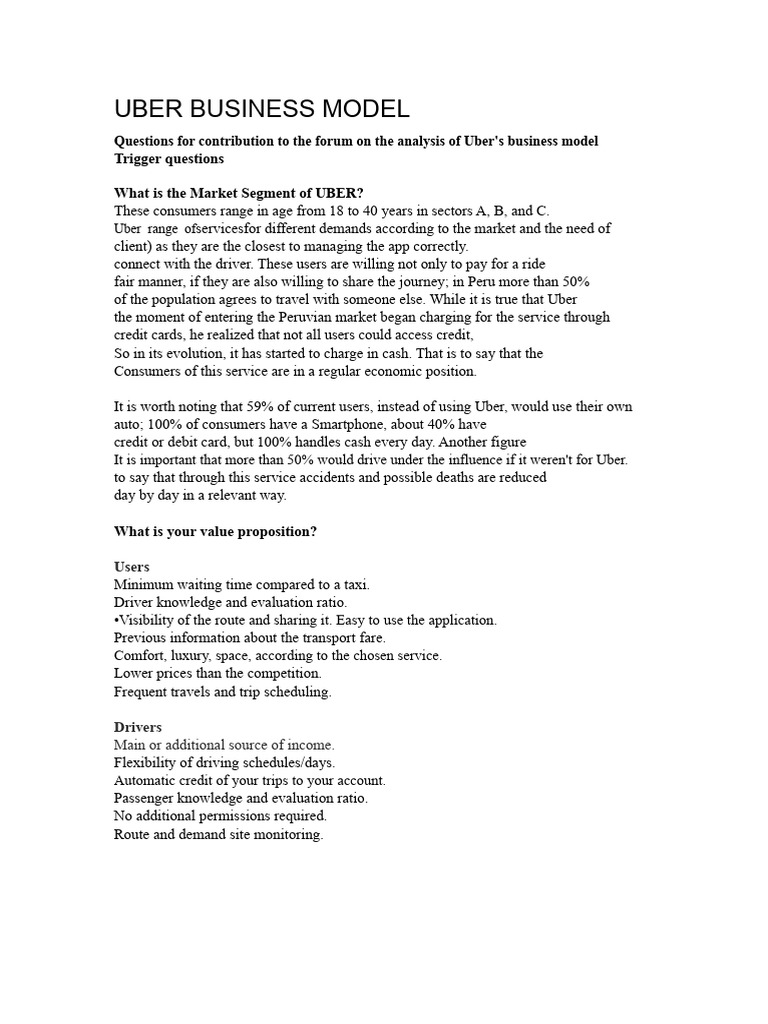 Uber Case Responses | PDF | Internet | Investing