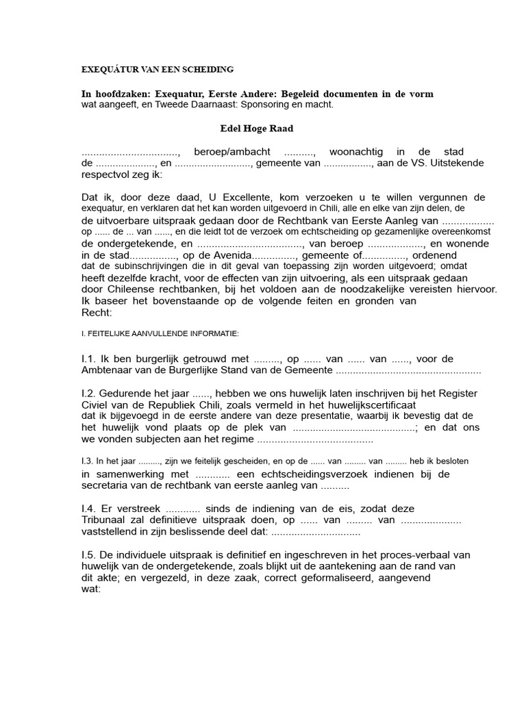 EXEQUATUR VAN Echtscheiding | PDF