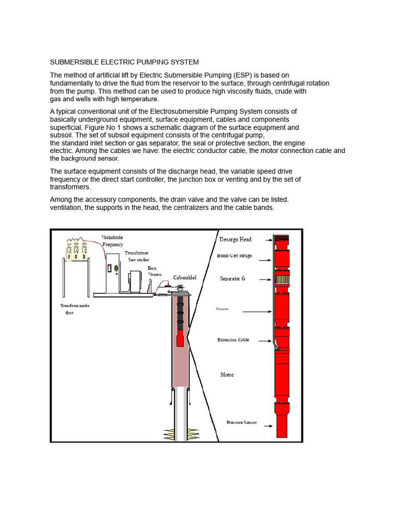 Submersible Electric Pumping System Overview | PDF | Pump | Valve