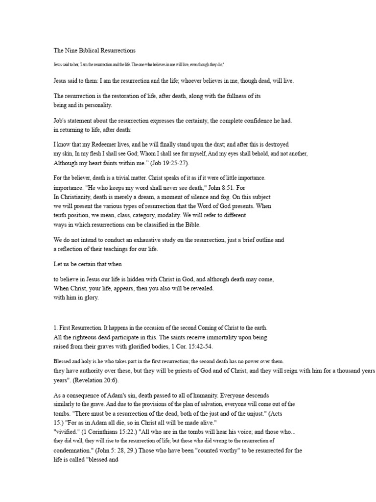 The 9 Biblical Resurrections Magazine | PDF | Resurrection Of Jesus | Jesus