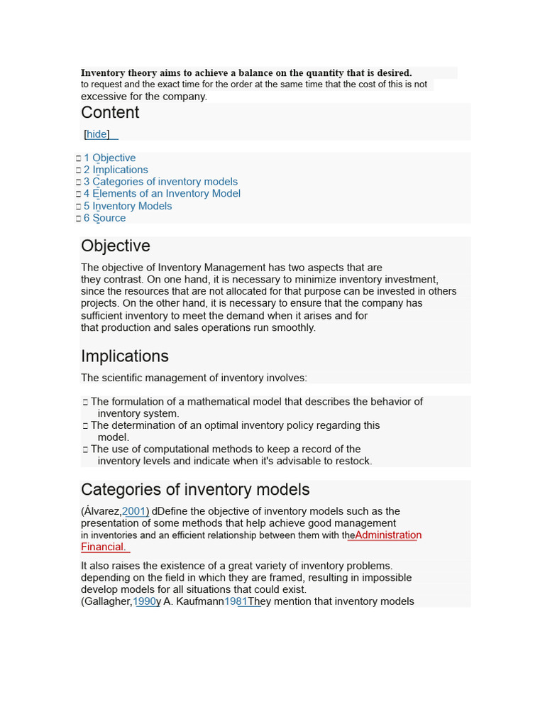 Inventory Theory | PDF | Inventory | Demand