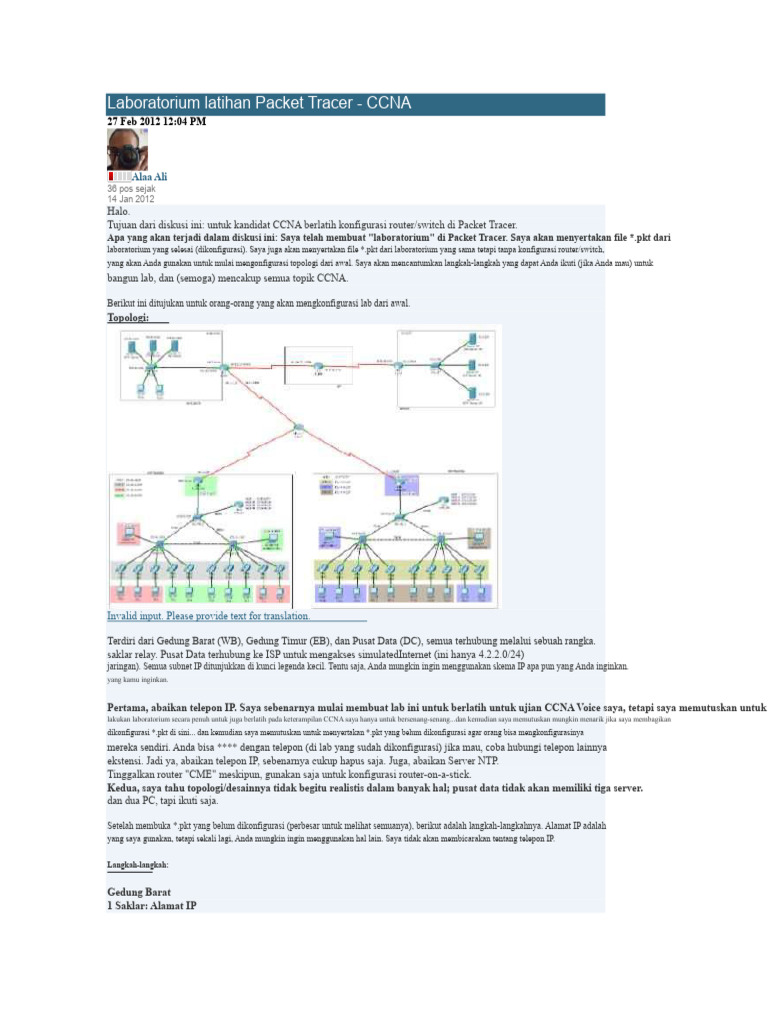 Laboratorium CCNA Packet Tracer Praktis | PDF