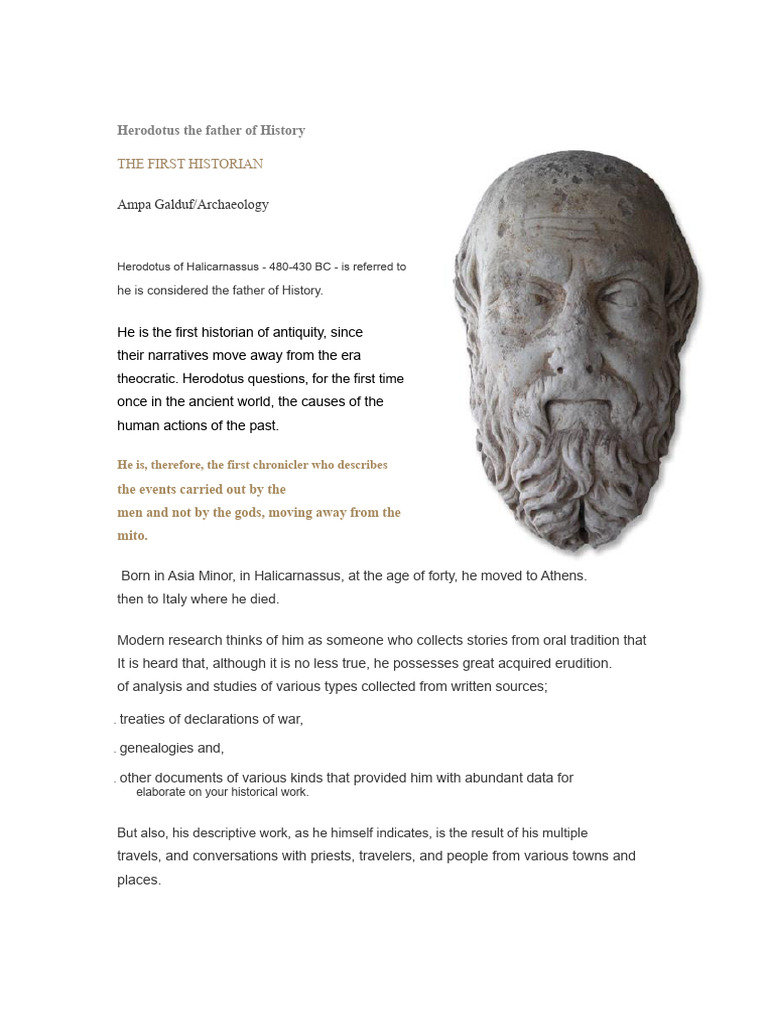 Herodotus The Father of History | PDF | Herodotus | Historian