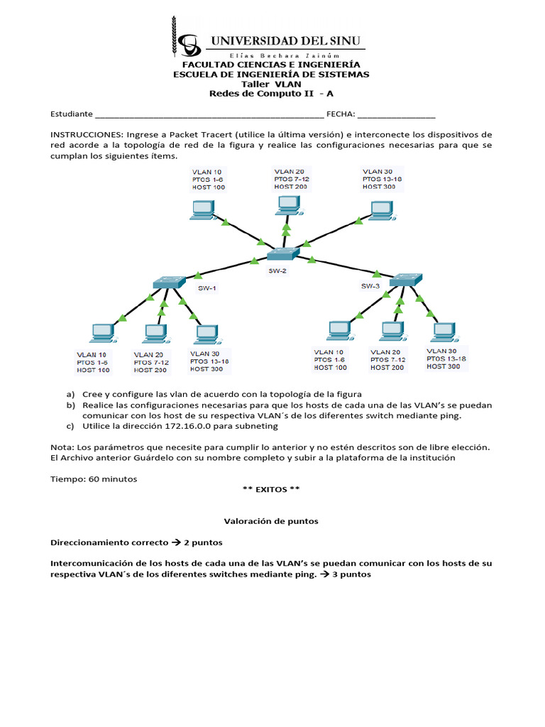 Taller de Configuración de VLAN en Packet Tracer | PDF