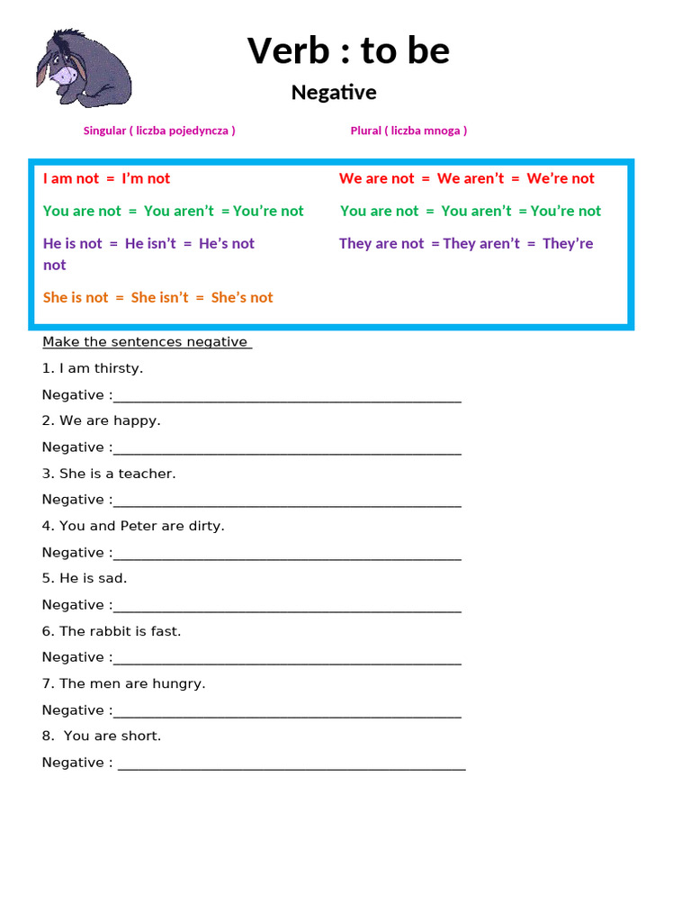 Forming Negative Sentences with 