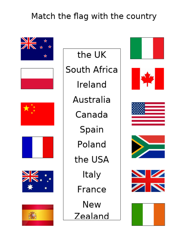 Country and Flag Matching Quiz | PDF