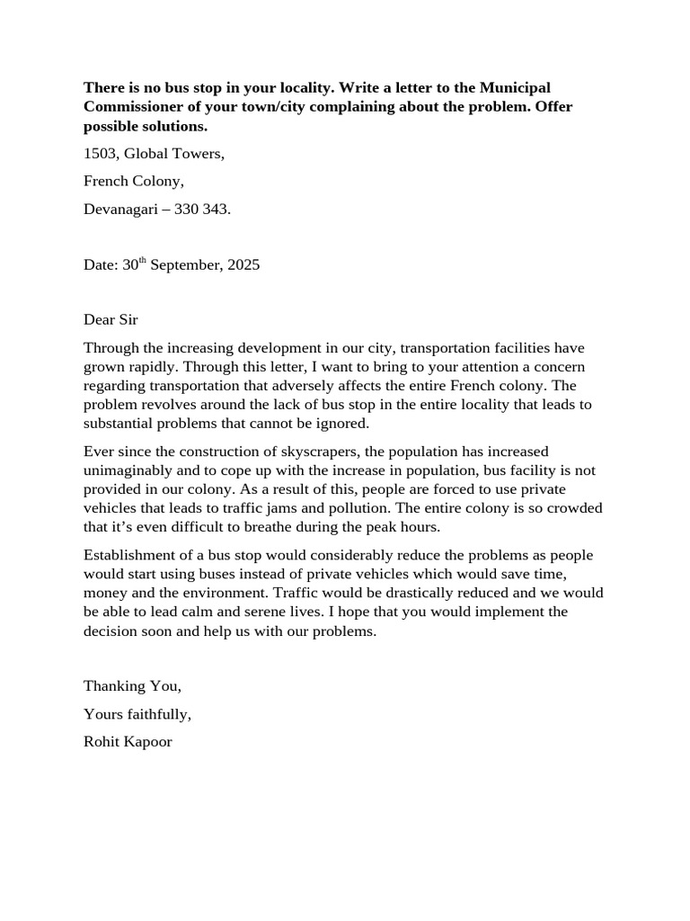 Request for Local Bus Stop Installation | PDF | Bus | Transport