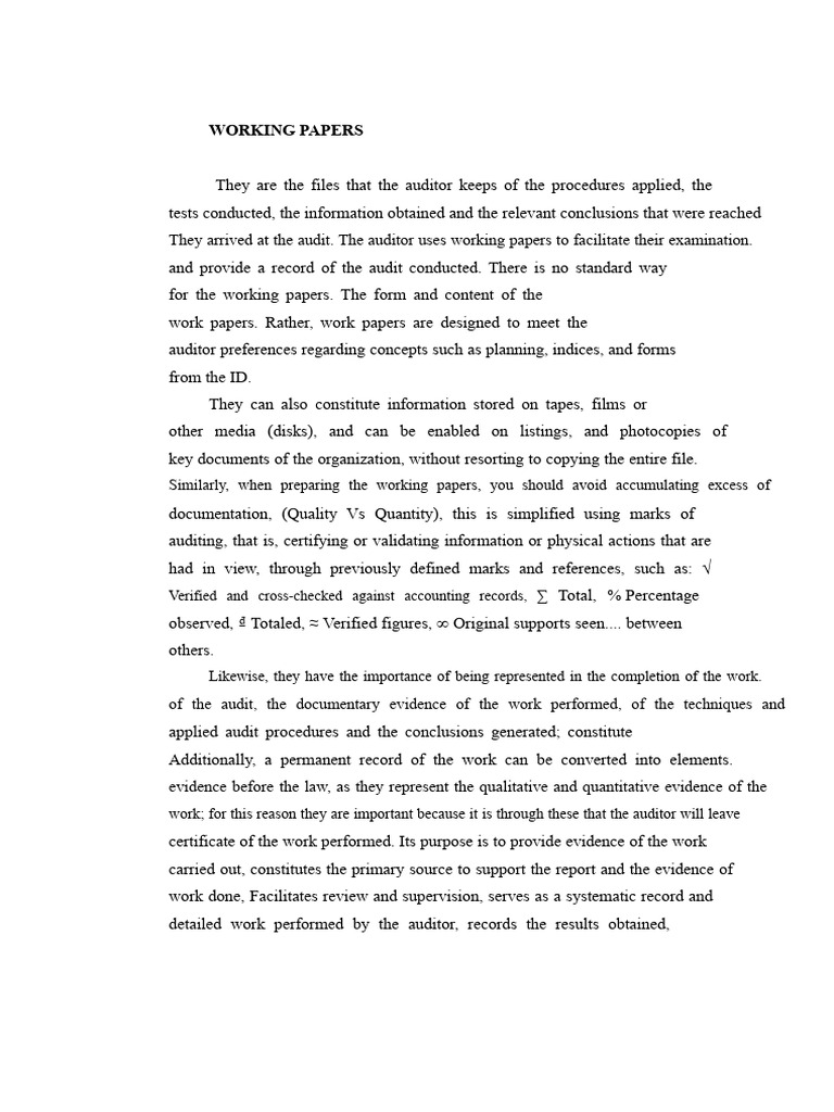 Understanding Audit Working Papers | PDF | Audit | Balance Sheet