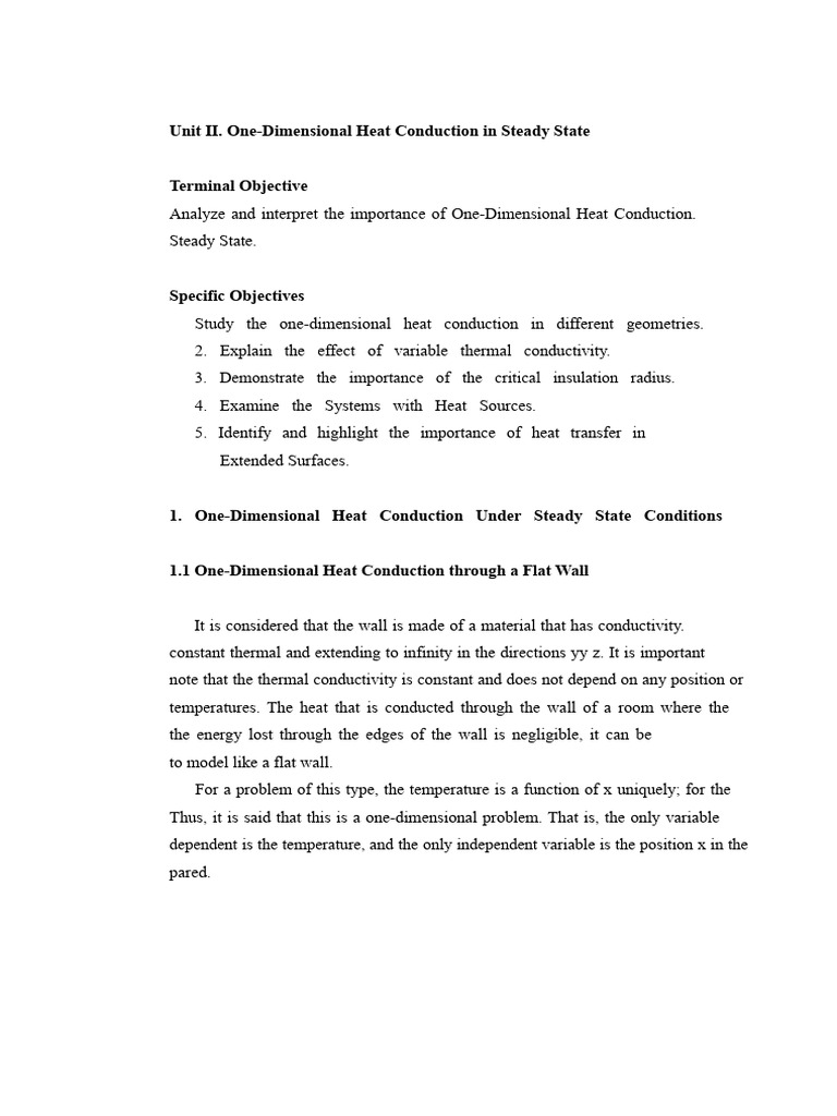One-Dimensional Heat Conduction Analysis | PDF | Thermal Conduction | Heat