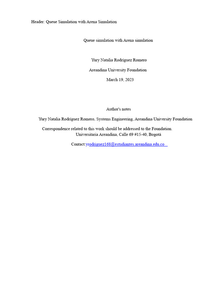 Queue Simulation Using Arena Software | PDF | Simulation | Computing