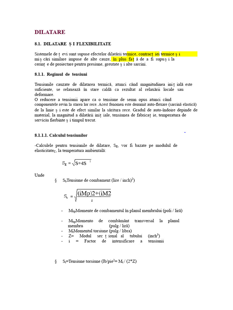 Încărcări În Elementele de Suport Pentru Conducte | PDF