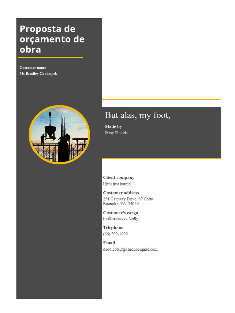 Construction Budget Proposal Document | PDF