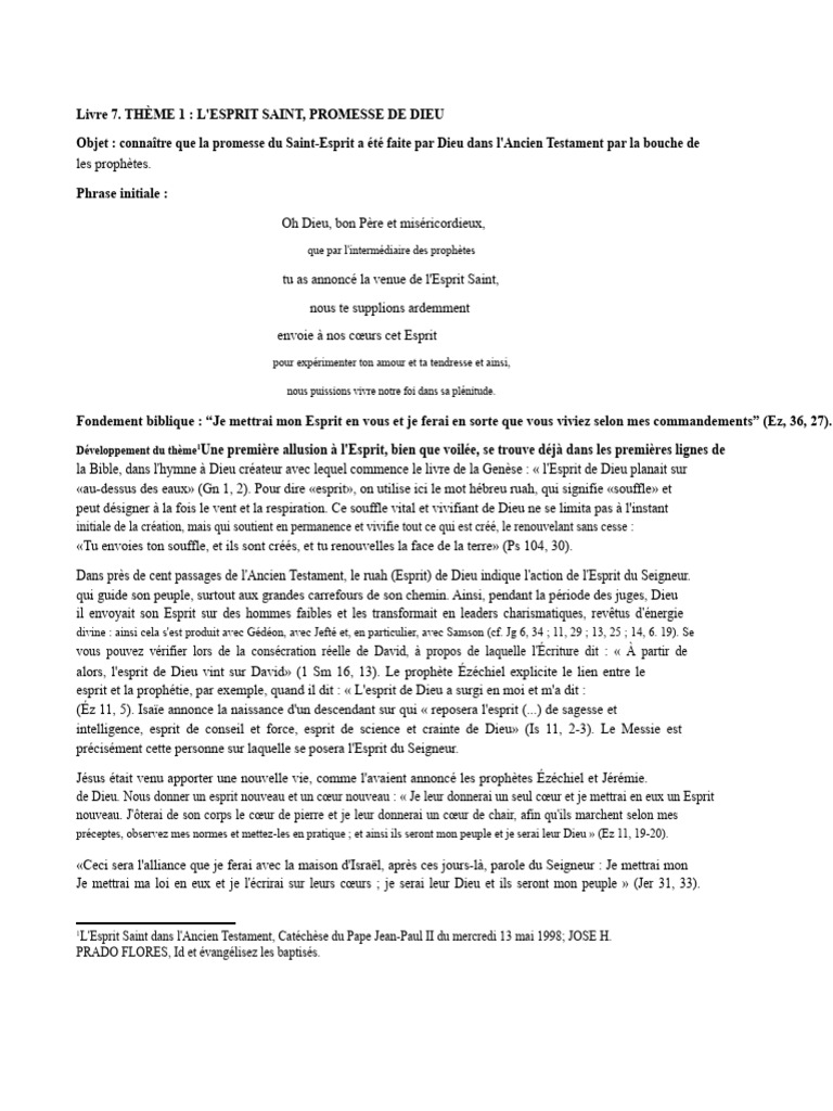 Promesse de l'Esprit Saint dans l'AT | PDF | Saint-Esprit | Dieu