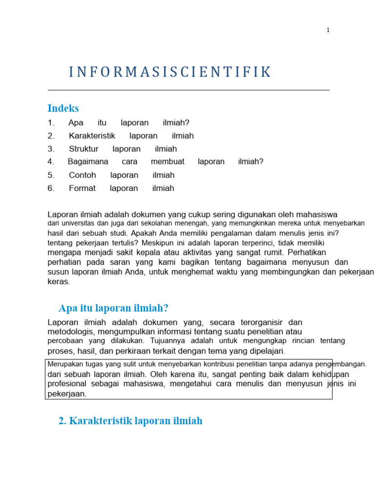 Panduan Lengkap Laporan Ilmiah | PDF