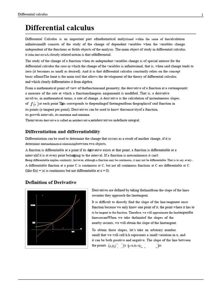 Differential Calculus - Wikipedia | PDF | Trigonometric Functions ...