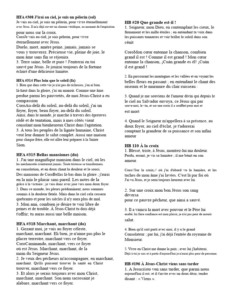 Chants de foi et d'espérance chrétienne | PDF | Jésus | Dieu