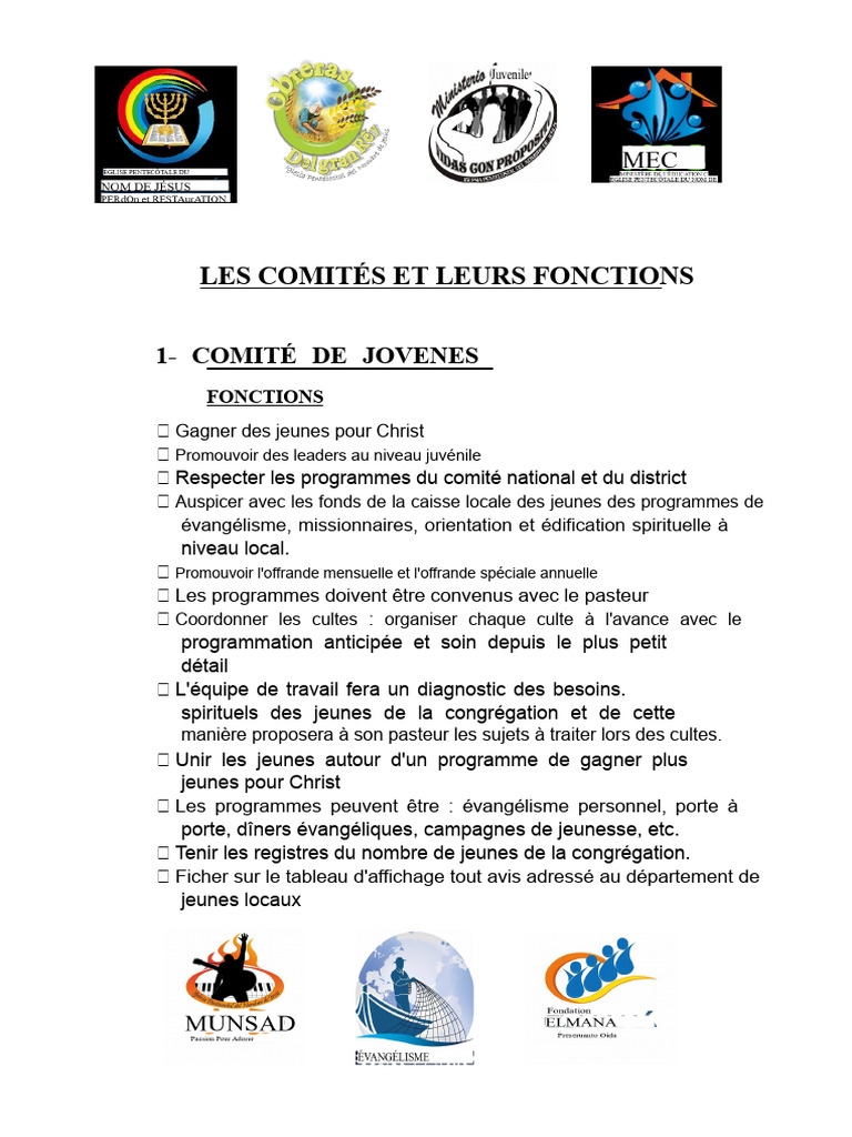 Renforcement Spirituel des Comités | PDF | Évangélisme | École du dimanche