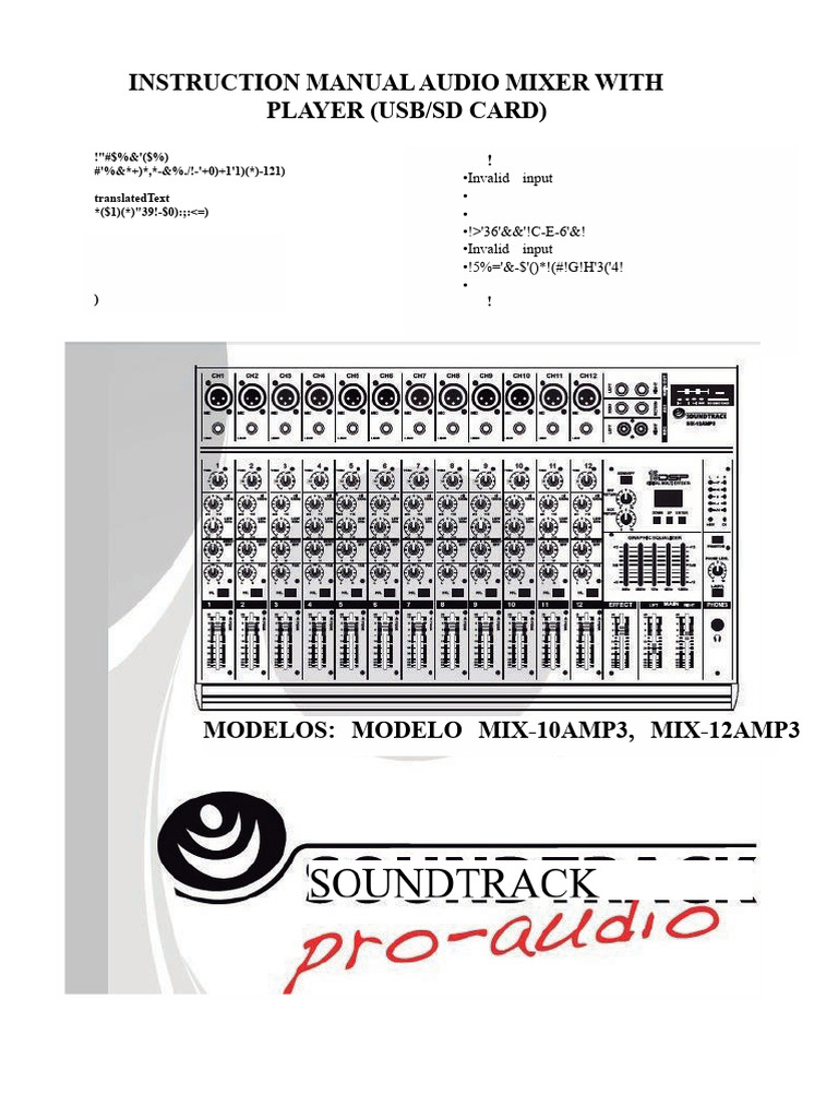 Audio Mixer Instruction Manual | PDF | Electronics | Electrical Engineering