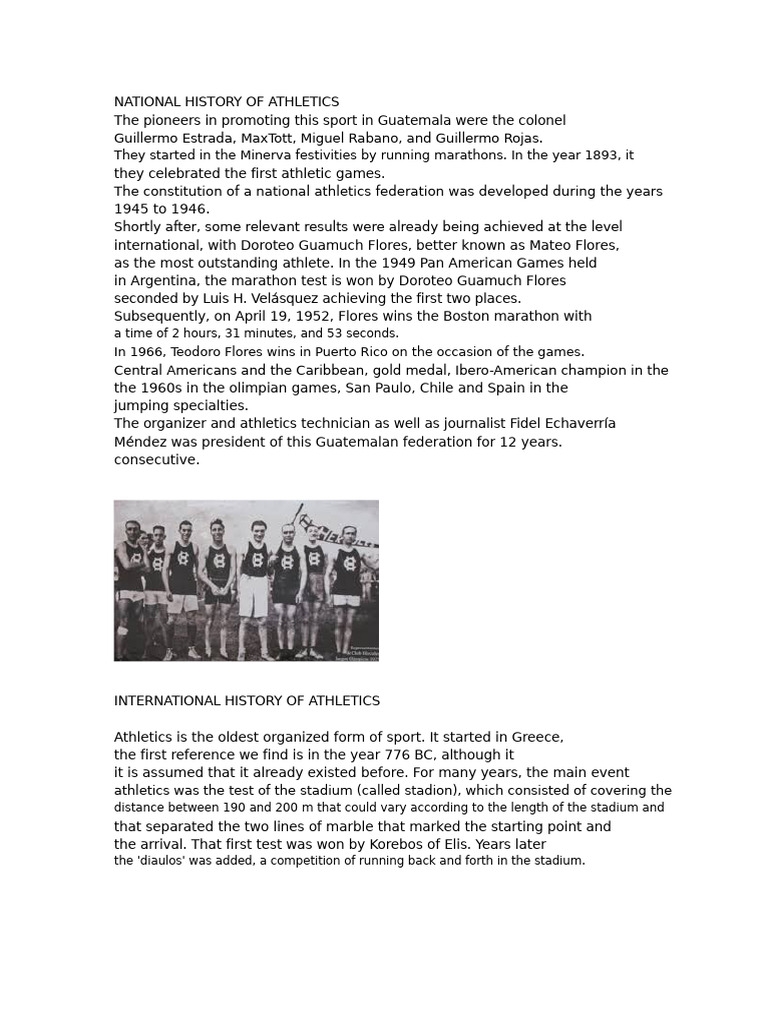 National History of Athletics and Its Types | PDF | Track And Field ...