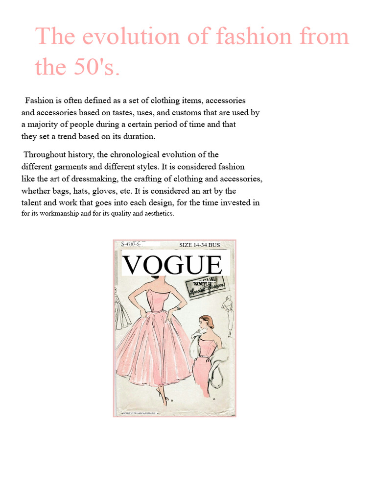 Evolution Of Fashion Pdf Fashion Dress