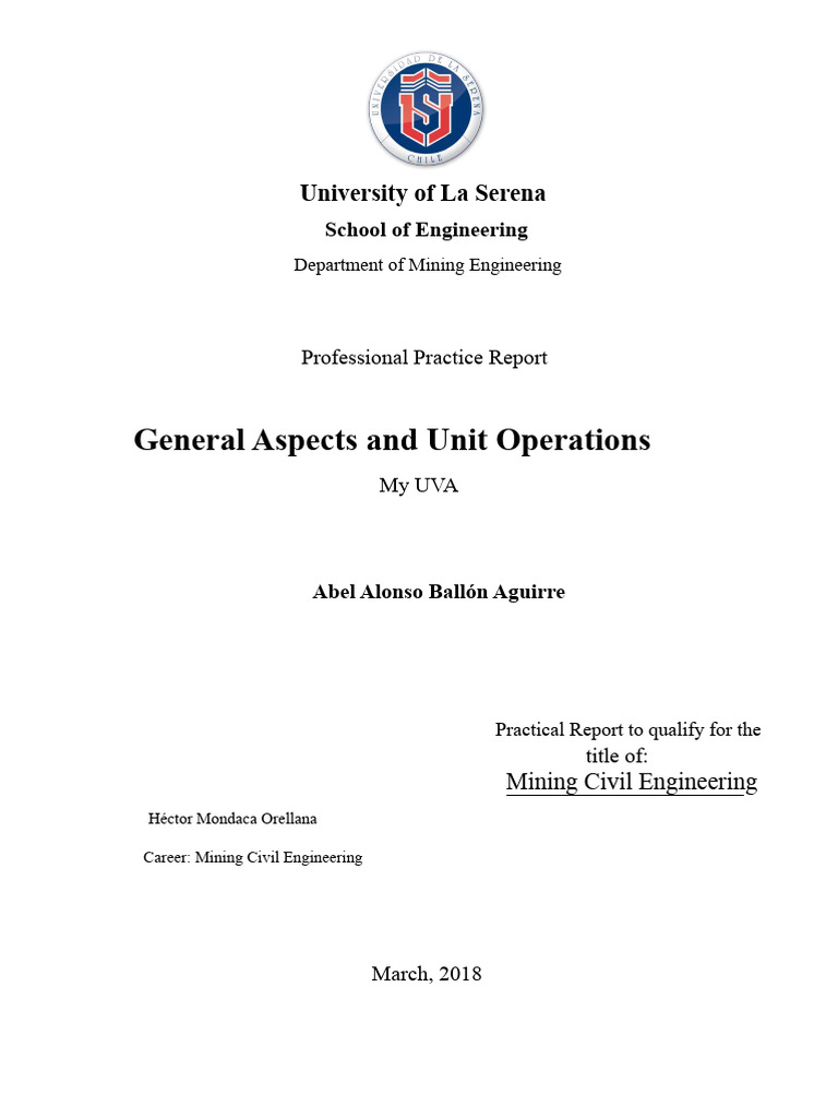 Mining Engineering Practice Report: UVA Mine | PDF | Loader (Equipment ...