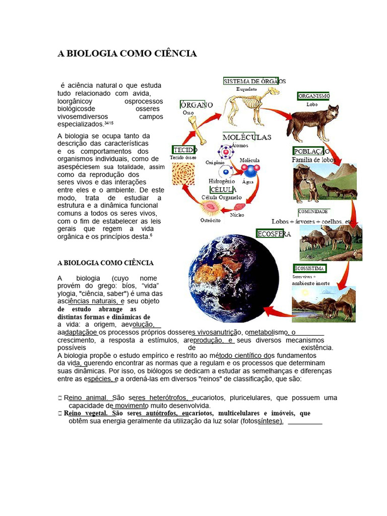 Disciplinas e Importância da Biologia | PDF | Biologia | Vida