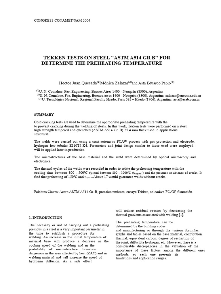 Preheating Temp for ASTM A514 Welding | PDF | Welding | Construction