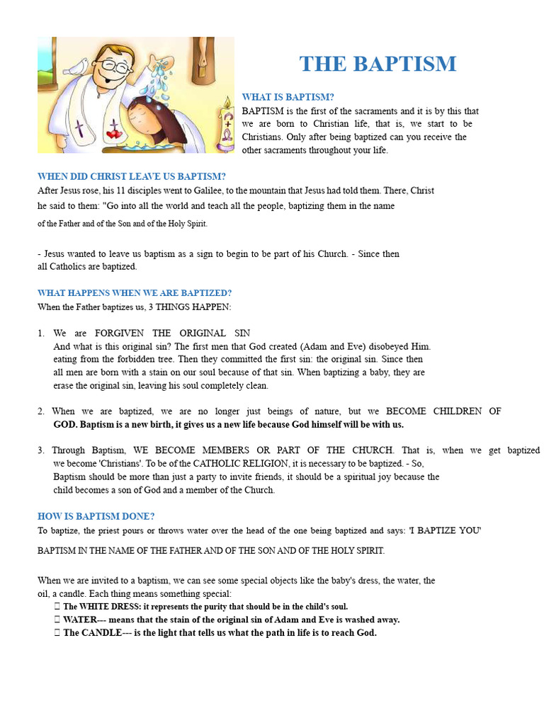 Understanding the Sacrament of Baptism | PDF | Baptism | Jesus