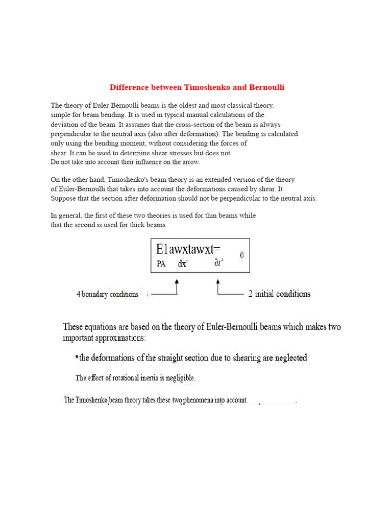 Difference Between Timoshenko and Bernoulli | PDF