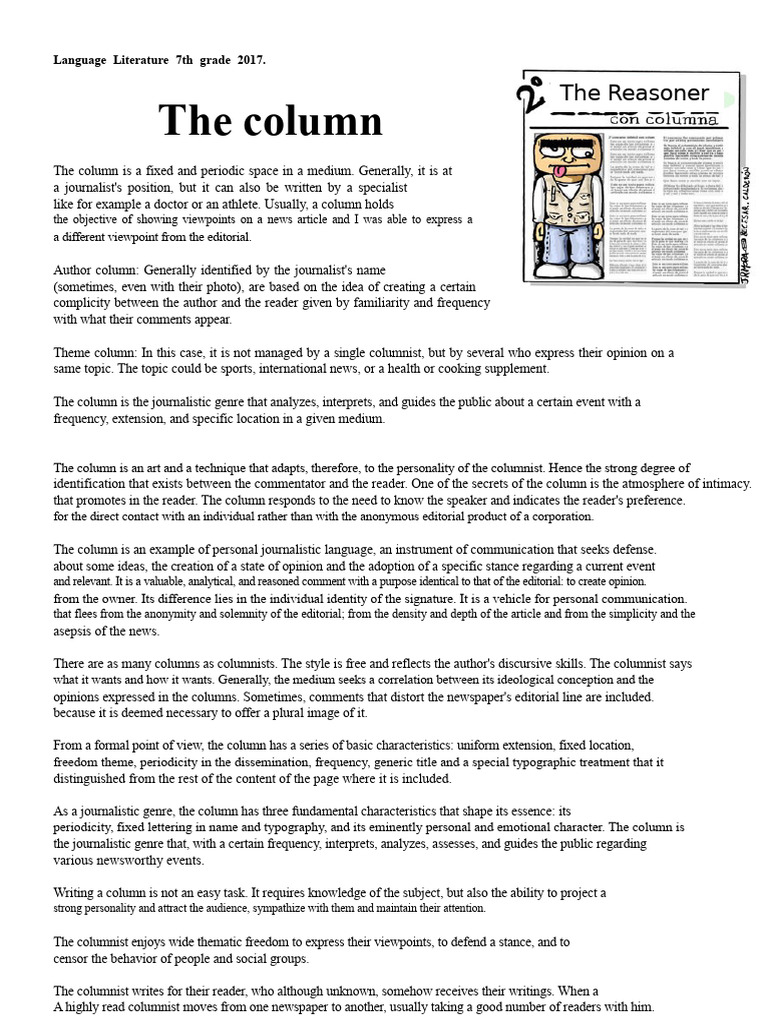 Understanding Journalistic Columns | PDF | Typography | News