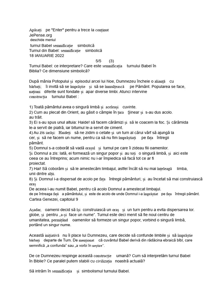 Turnul Babel | PDF