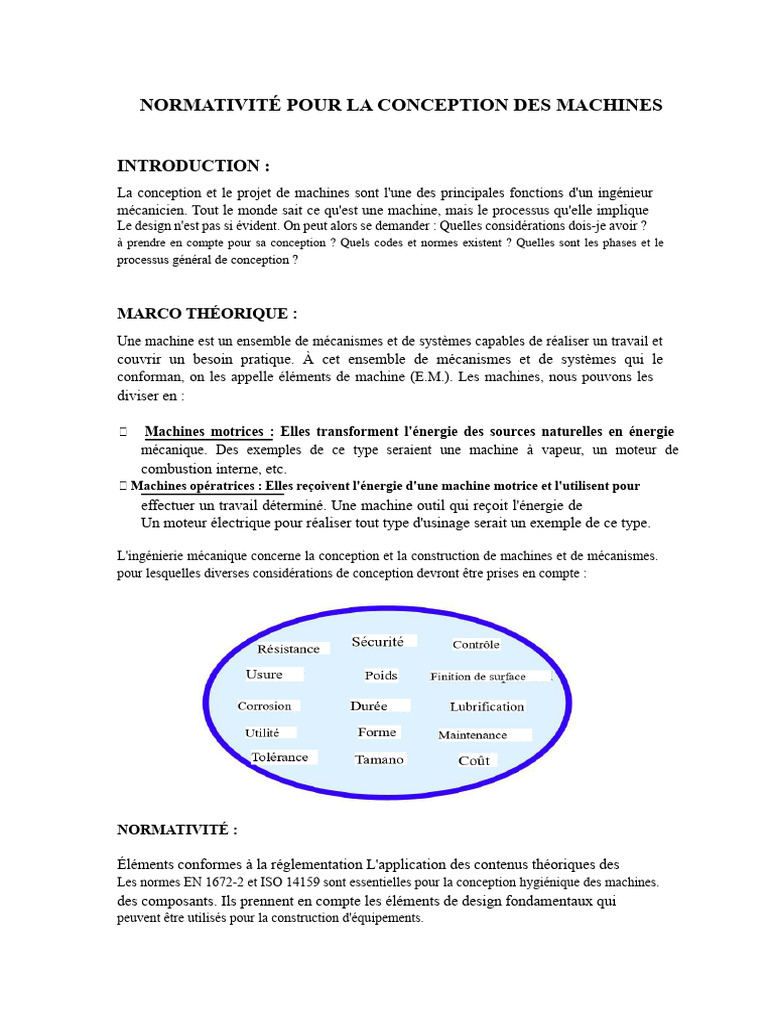 Normes de conception des machines | PDF | Machine | Organisation ...