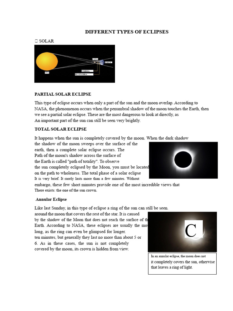 Classification of Eclipses | PDF | Solar Eclipse | Eclipse