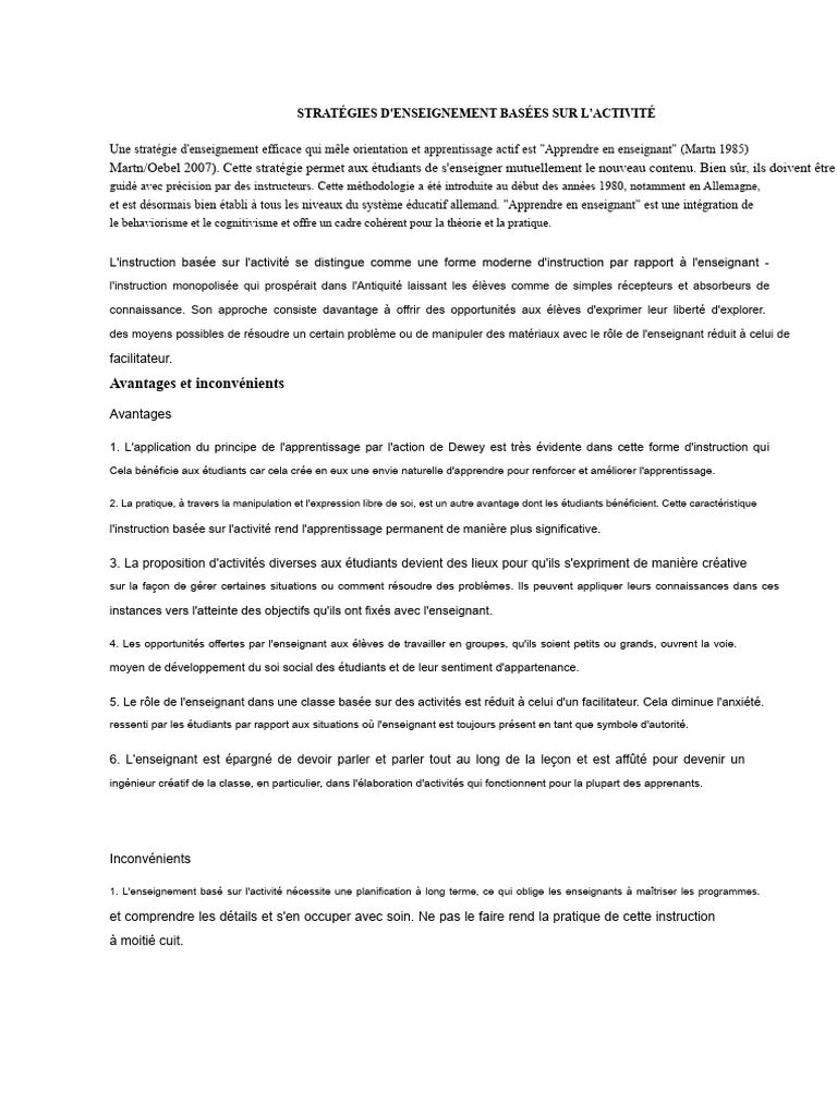 Enseigner Strat | PDF | Apprentissage | Pédagogie