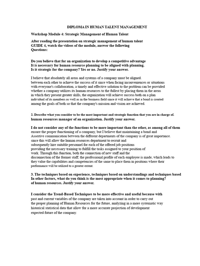 Activity 4 | PDF | Human Resources | Strategic Management