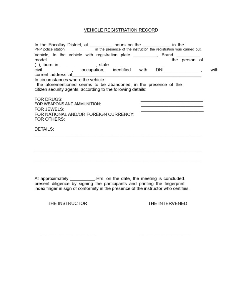 Vehicular Registration Act | PDF