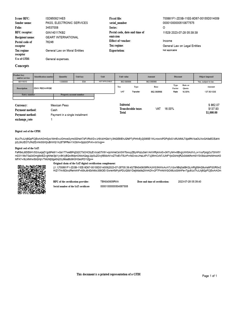 Concepts: Use of CFDI | PDF | Taxes | Value Added Tax
