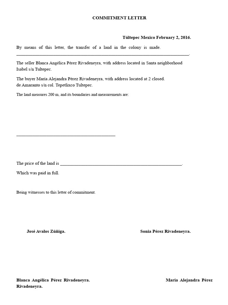 Commitment Letter | PDF