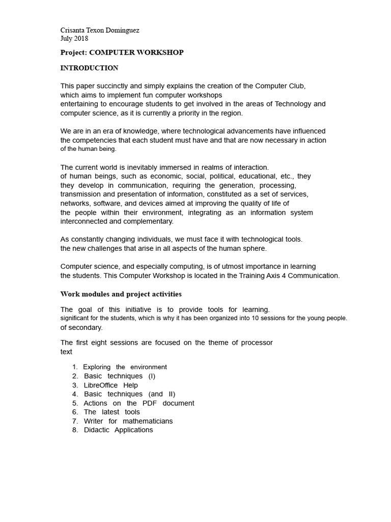 Computer Workshop for Secondary Students | PDF | Human Communication ...