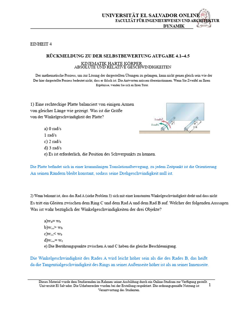 Kinematik Starrer Körper | PDF