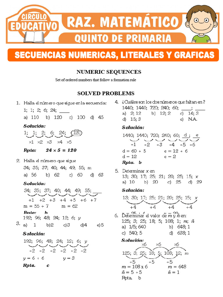 Numeric and Literal Sequence Challenges | PDF | Mathematics ...
