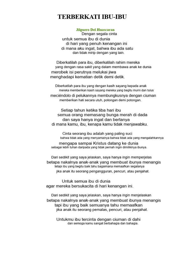 Lagu Hari Ibu | PDF