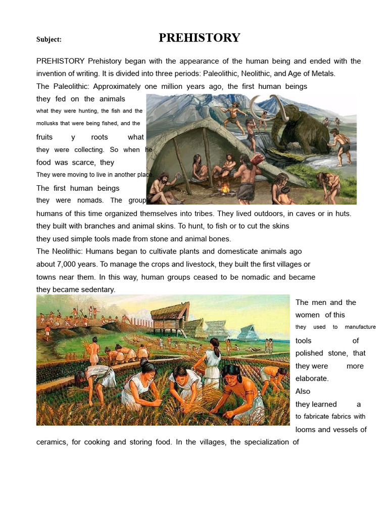 PREHISTORY | PDF | Neolithic | Paleolithic
