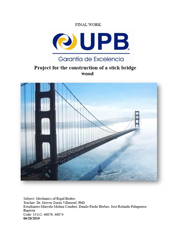 Final Project Wooden Bridge | PDF | Force | Truss