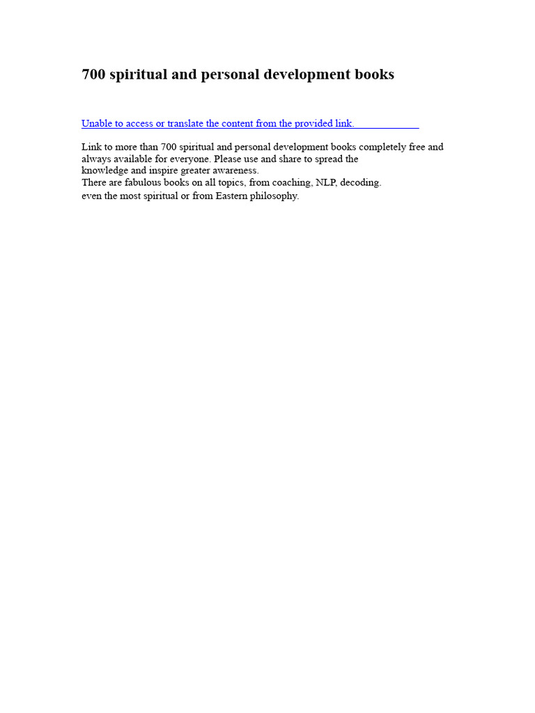700 Free Spiritual & Personal Growth Books | PDF