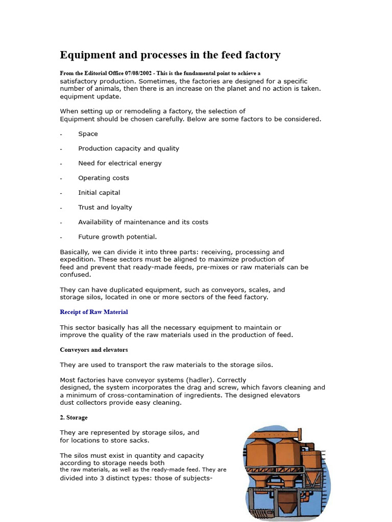 Feed Factory Equipment and Processes | PDF | Mill (Grinding) | Factory