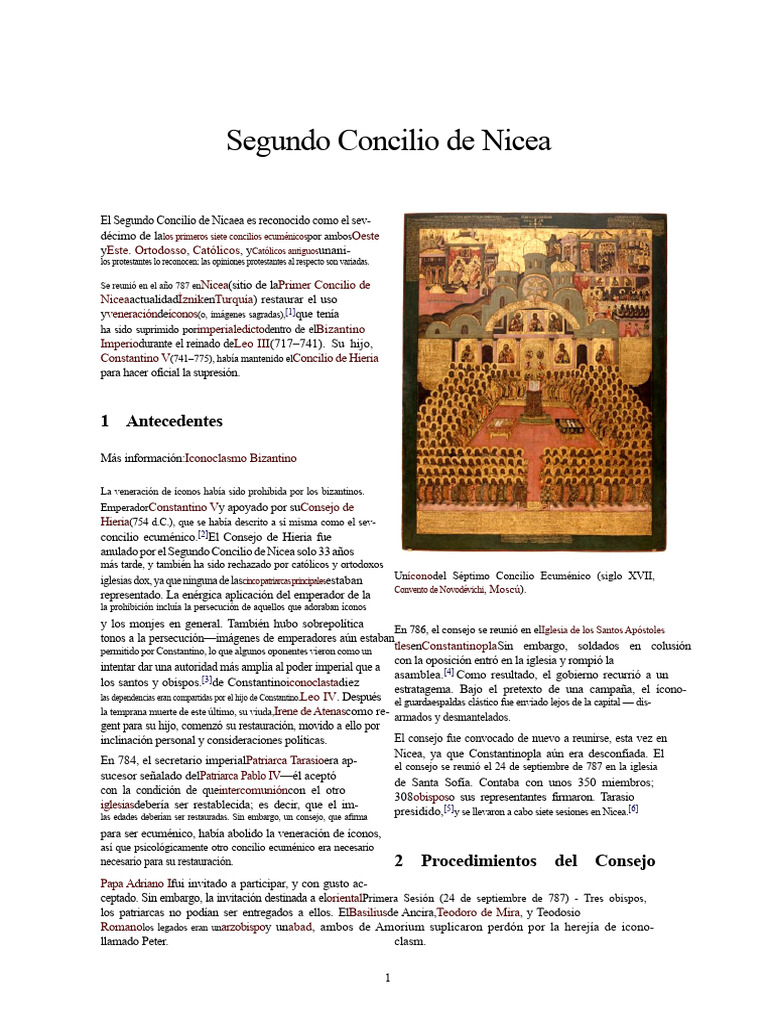 Segundo Concilio de Nicea y el Iconoclasmo | PDF | Icono | Familias ...