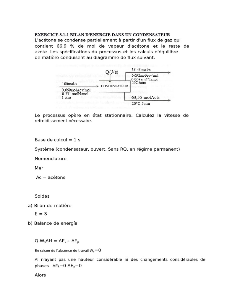 Bilan d'énergie et calculs thermiques | PDF | Chaleur | Vapeur d'eau