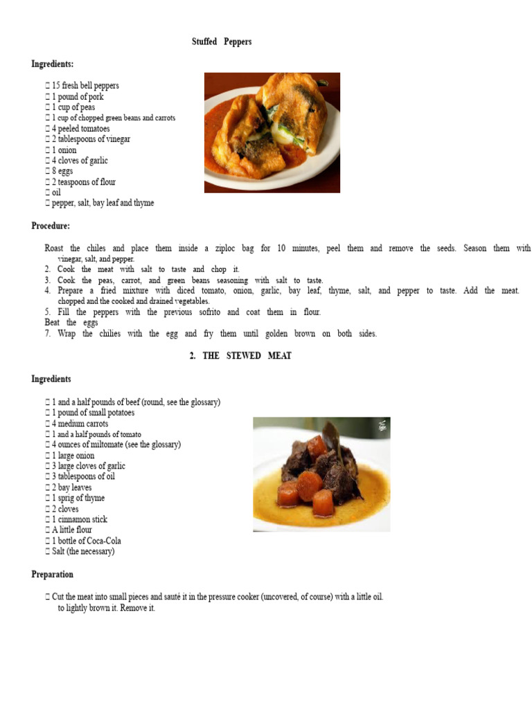 Delicious Stuffed Peppers Recipe | PDF | Food Ingredients | Food And Drink