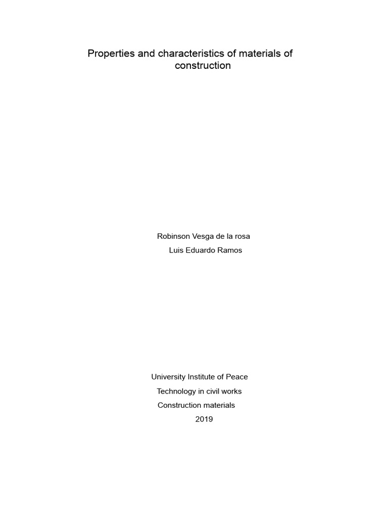 Properties of Construction Materials | PDF | Building Materials | Hardness